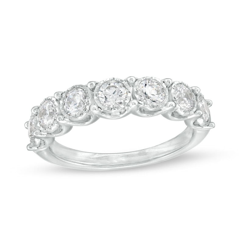 1 CT. T.W. Diamond Seven Stone Anniversary Band in 10K White Gold