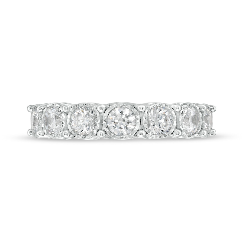 Main Image 4 of 1 CT. T.W. Diamond Seven Stone Anniversary Band in 10K White Gold