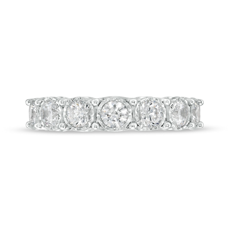 1 CT. T.W. Diamond Seven Stone Anniversary Band in 10K White Gold