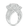 Thumbnail Image 3 of 4 CT. T.W. Pear-Shaped Multi-Diamond Double Frame Engagement Ring in 10K White Gold (J/I3)