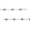 Thumbnail Image 3 of Oval Amethyst and White Lab-Created Sapphire Alternating Infinity Loop Link Bracelet in Sterling Silver – 7.25"