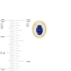 Thumbnail Image 5 of Oval Blue and White Lab-Created Sapphire Rope-Textured Frame Three Piece Set in Sterling Silver with 14K Gold Plate - Size 7