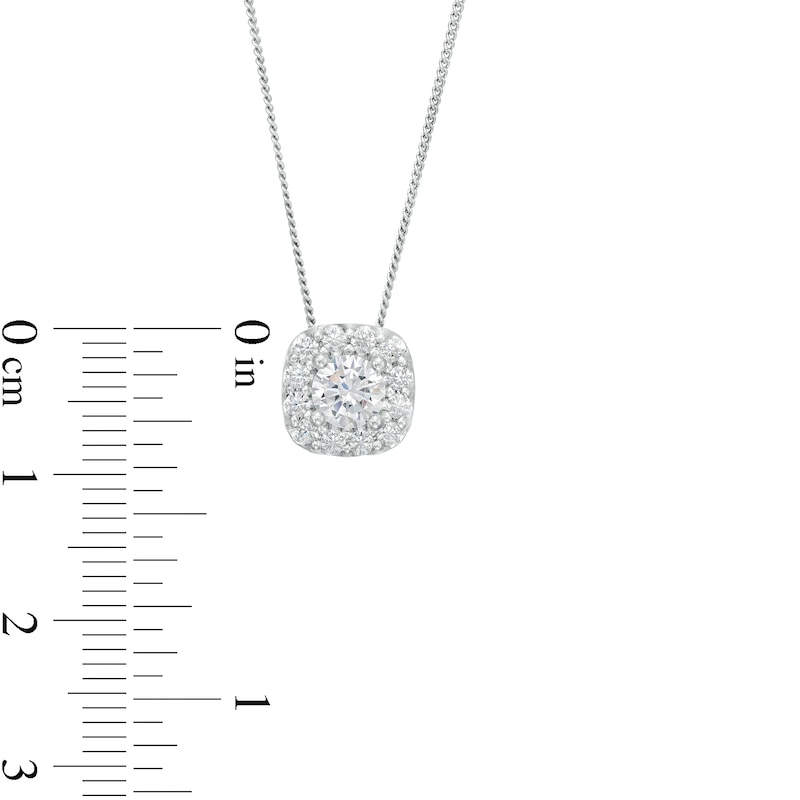 3/4 CT. T.W. Diamond Cushion-Shaped Frame Pendant in 10K White Gold