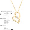 Thumbnail Image 3 of Two in Love 1/10 CT. Diamond Solitaire Crossover Ribbon Tilted Loop Heart Pendant in 10K Gold – 19"