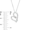 Thumbnail Image 3 of Two in Love 1/10 CT. Diamond Solitaire Crossover Ribbon Tilted Loop Heart Pendant in 10K White Gold – 19"