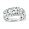 Thumbnail Image 1 of 1/2 CT. T.W. Baguette and Round Diamond Multi-Row Column Ring in 14K White Gold