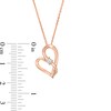 Thumbnail Image 2 of Two in Love 1/10 CT. Diamond Solitaire Crossover Ribbon Tilted Loop Heart Pendant in 10K Rose Gold – 19"