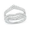 Thumbnail Image 1 of 1 CT. T.W. Diamond Double Row Chevron Solitaire Enhancer in 14K White Gold