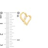 Thumbnail Image 3 of Two in Love 1/10 CT. T.W. Diamond Solitaire Crossover Ribbon Loop Heart Stud Earrings in 10K Gold