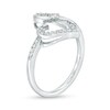 Thumbnail Image 3 of Two in Love 1/4 CT. T.W. Diamond Crossover Ribbon Loop Heart Ring in 10K White Gold