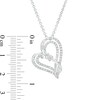 Thumbnail Image 3 of Two in Love 1/2 CT. T.W. Diamond Crossover Ribbon Tilted Double Loop Heart Pendant in 10K White Gold – 19"