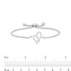 Thumbnail Image 3 of Two in Love 1/6 CT. T.W. Diamond Crossover Ribbon Loop Heart Bolo Bracelet in 10K White Gold – 9.5"