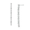 Thumbnail Image 1 of 1/2 CT. T.W. Diamond Marquise and Round Alternating Art Deco Linear Drop Earrings in Sterling Silver