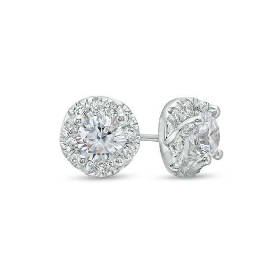 1-3/8 CT. T.w. Diamond Swirl Frame Outer Edge Stud Earrings in 10K White Gold