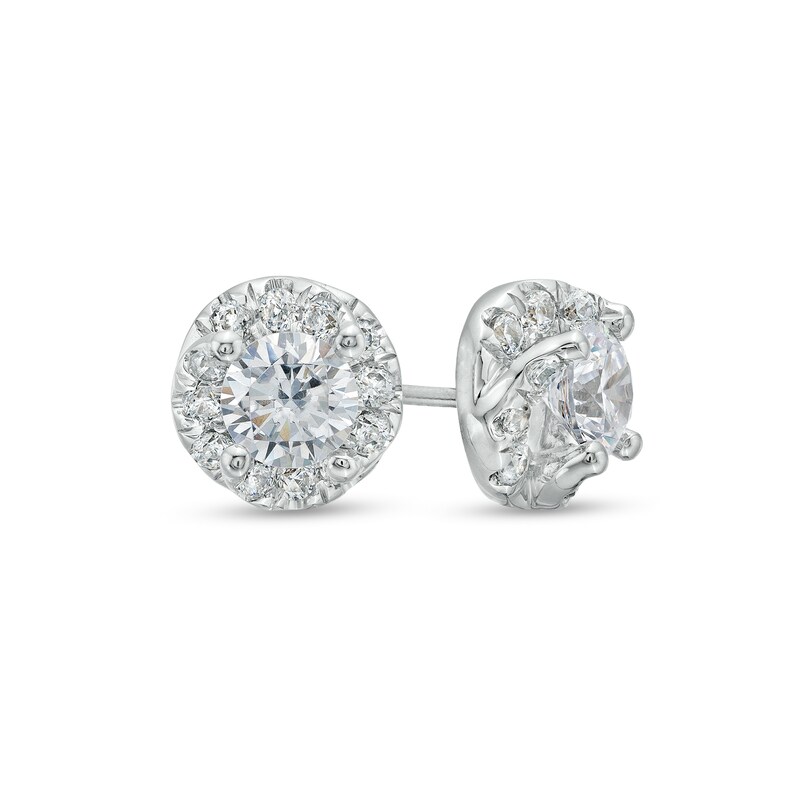 1-3/8 CT. T.W. Diamond Swirl Frame Outer Edge Stud Earrings in 10K White Gold