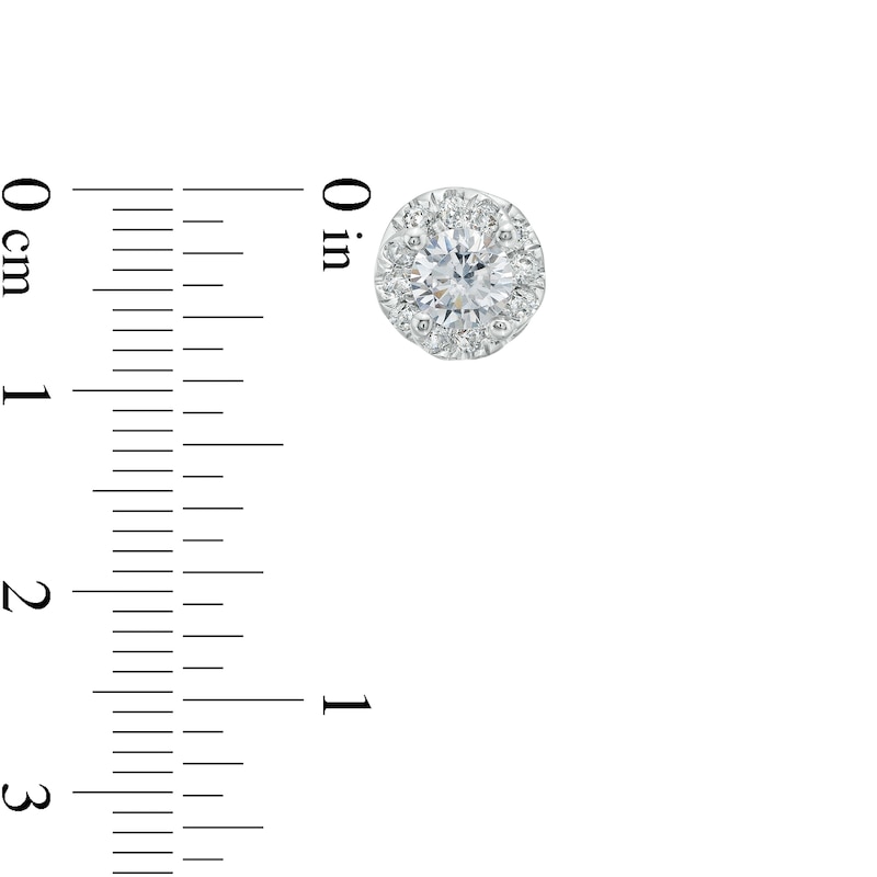 Main Image 3 of 1-3/8 CT. T.W. Diamond Swirl Frame Outer Edge Stud Earrings in 10K White Gold