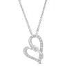 Thumbnail Image 1 of Two in Love 1/4 CT. T.W. Diamond Crossover Ribbon Tilted Loop Heart Pendant in 10K White Gold – 19"