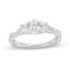 Thumbnail Image 1 of 1 CT. T.W. Oval Diamond Past Present Future® Twist Shank Engagement Ring in 14K White Gold