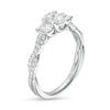 Thumbnail Image 3 of 1 CT. T.W. Oval Diamond Past Present Future® Twist Shank Engagement Ring in 14K White Gold