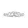 Thumbnail Image 4 of 1 CT. T.W. Oval Diamond Past Present Future® Twist Shank Engagement Ring in 14K White Gold