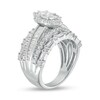 Thumbnail Image 3 of 2 CT. T.W. Marquise Diamond Frame Multi-Row Engagement Ring in 14K White Gold (I/I2)
