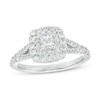 Thumbnail Image 1 of 1 CT. T.W. Princess-Cut Diamond Double Cushion-Shaped Frame Split Shank Engagement Ring in 14K White Gold