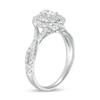 Thumbnail Image 3 of 1 CT. T.W. Oval Diamond Double Frame Twist Shank Paisley Engagement Ring in 14K White Gold (I/I2)