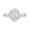 Thumbnail Image 4 of 1 CT. T.W. Oval Diamond Double Frame Twist Shank Paisley Engagement Ring in 14K White Gold (I/I2)