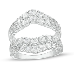 2 CT. T.W. Diamond Double Row Contour Solitaire Enhancer in 14K White Gold