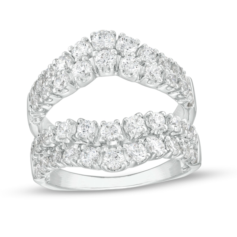 Main Image 1 of 2 CT. T.W. Diamond Double Row Contour Solitaire Enhancer in 14K White Gold