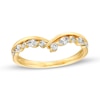Thumbnail Image 1 of 1/3 CT. T.W. Marquise and Round Diamond Contour Crossover Anniversary Band in 14K Gold