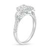 Thumbnail Image 3 of 1-1/2 CT. T.W. Emerald-Cut Diamond Frame Past Present Future® Engagement Ring in 14K White Gold