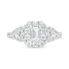 Thumbnail Image 4 of 1-1/2 CT. T.W. Emerald-Cut Diamond Frame Past Present Future® Engagement Ring in 14K White Gold