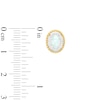 Thumbnail Image 4 of Oval Lab-Created Opal and White Lab-Created Sapphire Frame Three Piece Set in Sterling Silver with 14K Gold Plate - Size 7