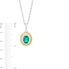 Thumbnail Image 4 of Oval Lab-Created Emerald Rope-Textured Frame Three Piece Set in Sterling Silver with 14K Gold Plate – Size 7