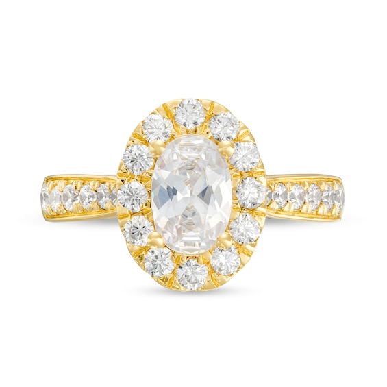 1-3/4 CT. T.w. Certified Oval Diamond Frame Engagement Ring in 14K Gold (I/I1)