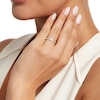 Thumbnail Image 2 of 1/4 CT. T.W. Baguette and Round Diamond Scallop Edge Anniversary Band in 14K White Gold