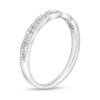 Thumbnail Image 3 of 1/4 CT. T.W. Baguette and Round Diamond Scallop Edge Anniversary Band in 14K White Gold