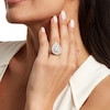 Thumbnail Image 2 of 5 CT. T.W. Pear-Shaped Multi-Diamond Double Frame Multi-Row Engagement Ring in 14K Gold (I/I2)