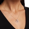 Thumbnail Image 2 of Two in Love 1/2 CT. T.W. Diamond Crossover Ribbon Tilted Double Loop Heart Pendant in 10K Gold – 19"