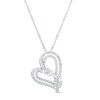 Thumbnail Image 1 of Two in Love 1 CT. T.W. Diamond Crossover Ribbon Tilted Double Loop Heart Pendant in 10K White Gold – 19"