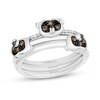 Thumbnail Image 1 of Enchanted Disney Merida 1/20 CT. T.W. Black and Champagne Diamond Three Piece Ring Set in Sterling Silver - Size 7