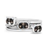 Thumbnail Image 3 of Enchanted Disney Merida 1/20 CT. T.W. Black and Champagne Diamond Three Piece Ring Set in Sterling Silver - Size 7