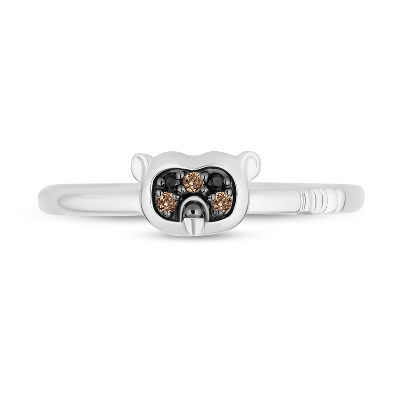 Main Image 4 of Enchanted Disney Merida 1/20 CT. T.W. Black and Champagne Diamond Three Piece Ring Set in Sterling Silver - Size 7