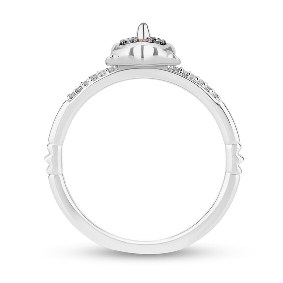 Enchanted Disney Merida 1/20 CT. T.w. Black and Champagne Diamond Three Piece Ring Set in Sterling Silver - Size 7