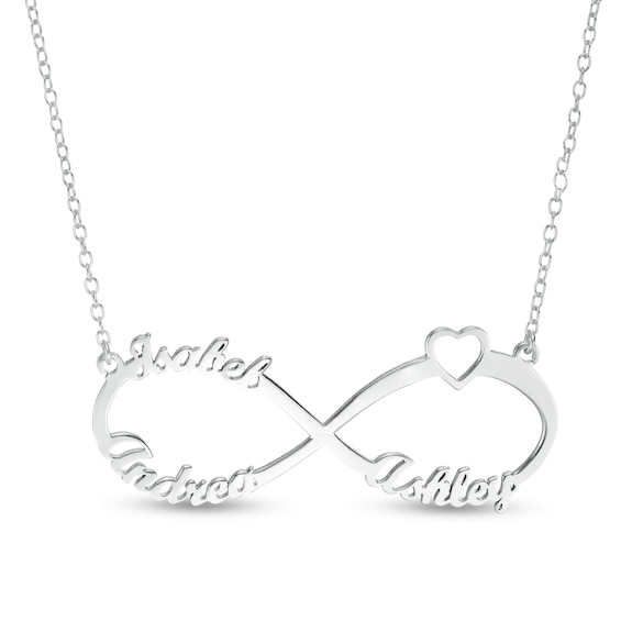 Mother's Script Name Infinity Necklace (1-6 Lines)