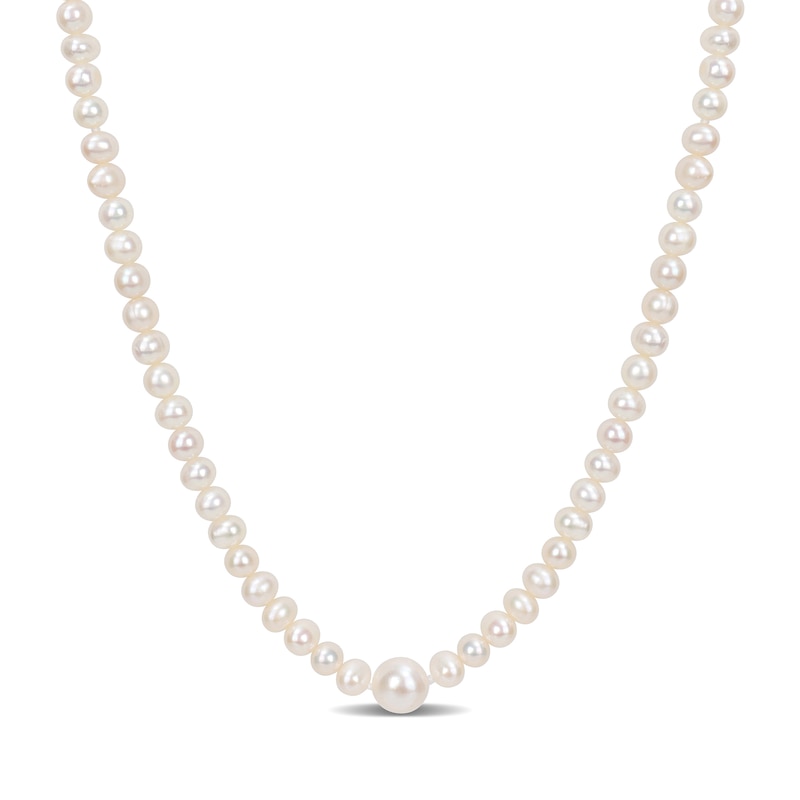 Main Image 1 of 5.0-10.0mm Freshwater Cultured Pearl Station Endless Strand Necklace-100"