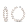 Thumbnail Image 0 of 6.0-6.5mm Cultured Freshwater Pearl Hoop Earrings in Sterling Silver