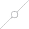 Thumbnail Image 1 of 1/10 CT. T.W. Diamond Lined Circle Bracelet in 10K White Gold - 7.25"