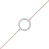 1/10 CT. T.w. Diamond Lined Circle Bracelet In 10K Rose Gold - 7.25